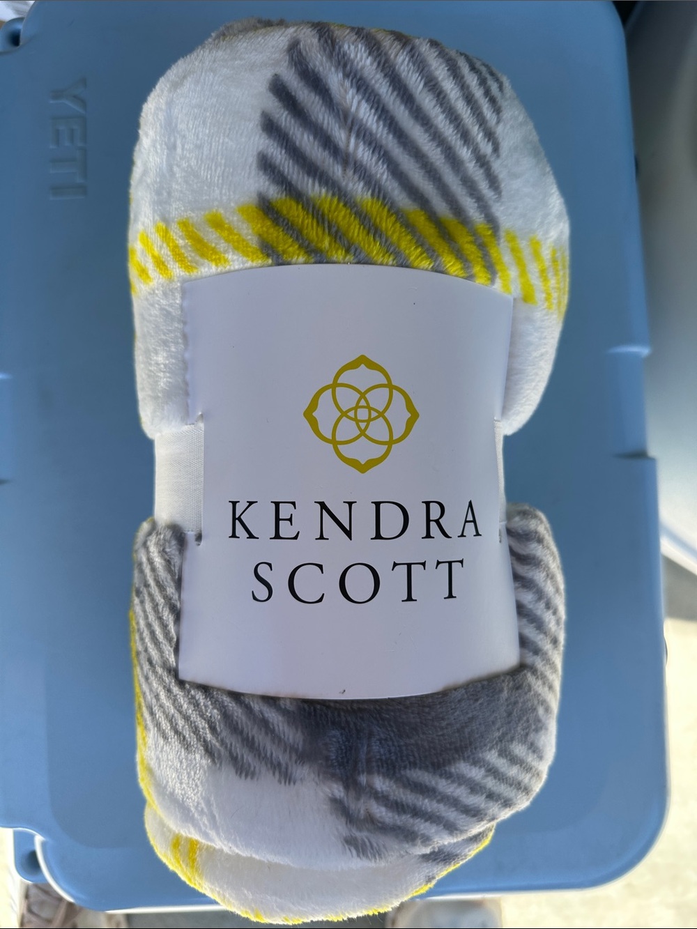 Kendra Scott Gray & Yellow Plush Casual Socks